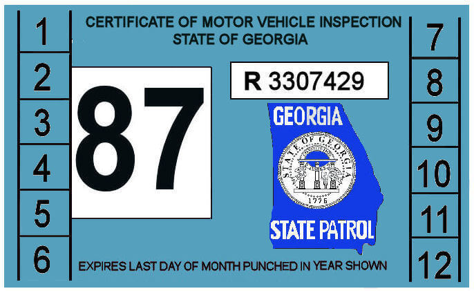 (image for) 1987 Georgia Inspection sticker